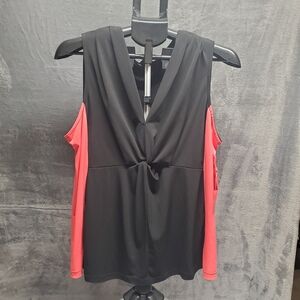 George Black and Orange Sleeveless Cut Out Tank Top